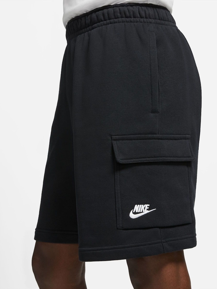 Czarny - Nike Club Fleece Cargo Shorts - Image 4 of 9