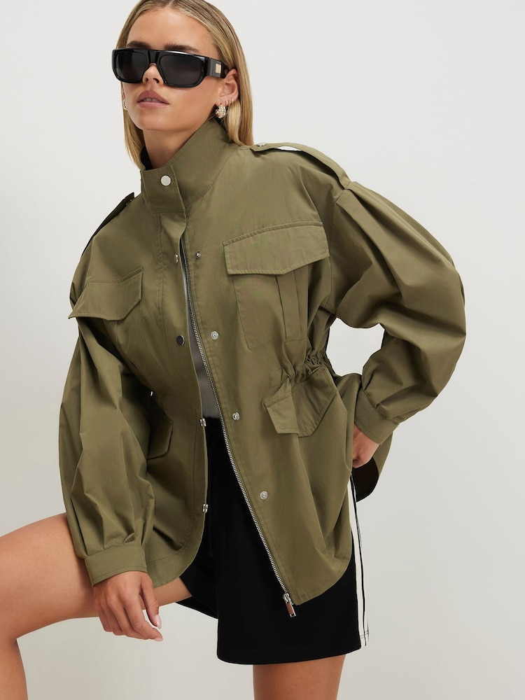 River Island Green Petite Utility Drawstring Jacket - Image 1 of 4