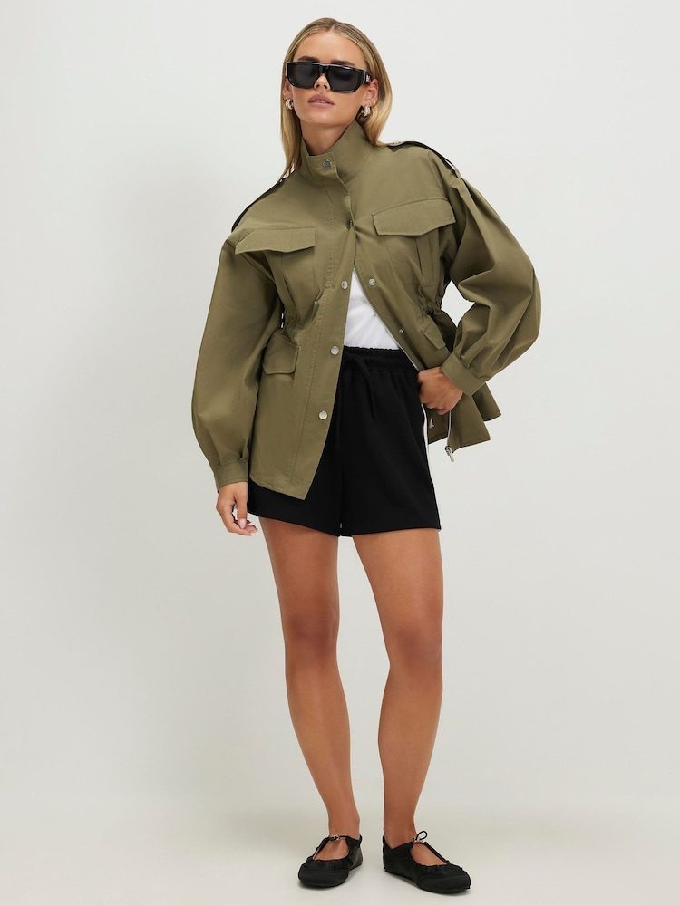 River Island Green Petite Utility Drawstring Jacket - Image 2 of 4