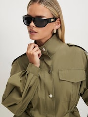 River Island Green Petite Utility Drawstring Jacket - Image 3 of 4