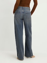 River Island Blue High Rise Relaxed Straight Jeans - Image 3 of 4