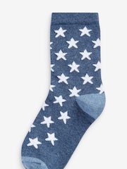 Blue Stars Cotton Rich Socks 7 Pack - Image 2 of 9