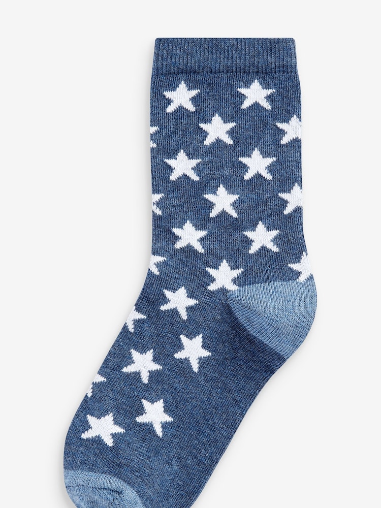 Blue Stars Cotton Rich Socks 7 Pack - Image 2 of 9