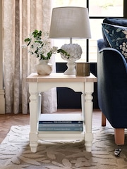 Laura Ashley White Dorset Side Table - Image 2 of 6