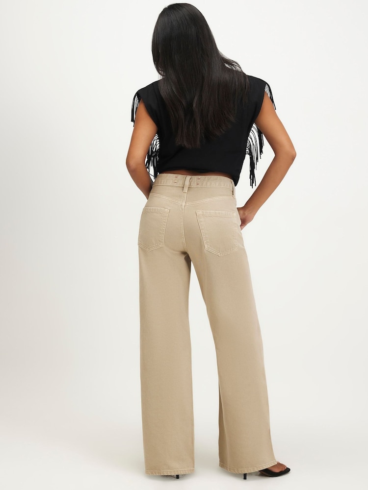 River Island Brown Petite High Rise Straight leg Jeans - Image 2 of 4