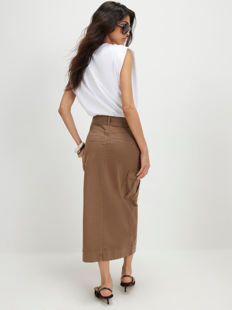 River Island Belted Utility Pencil Skirt - Imaginea 2 din 4