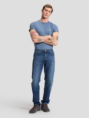 Lee Blue West Love It Loud Regular Straight Mid Washed Jeans - Image 1 of 6