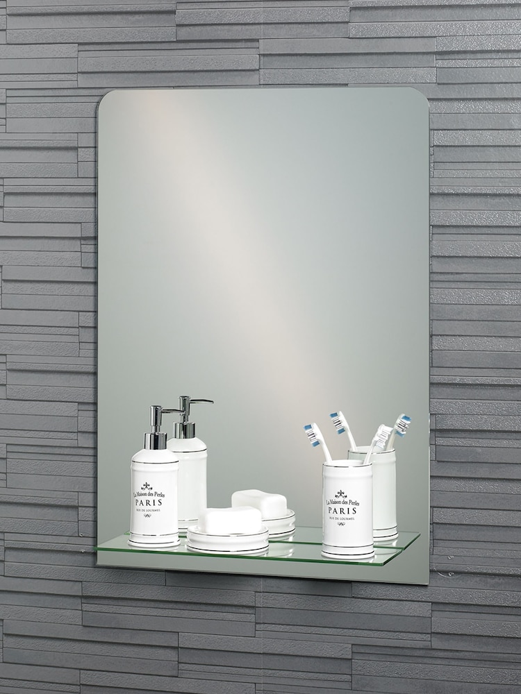 Showerdrape Rochester Rectangular Bathroom Mirror With Shelf - Image 1 of 4