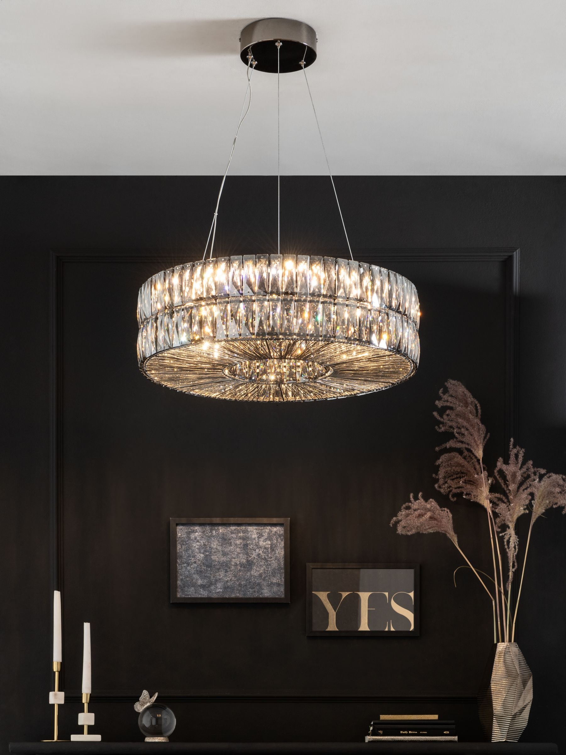 Grey chandelier ceiling light sale