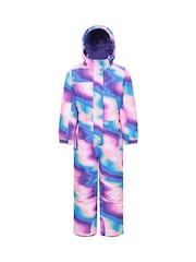 Mountain Warehouse Purple Cloud Printed Kids All in One Waterproof Snowsuit - Image 1 of 5