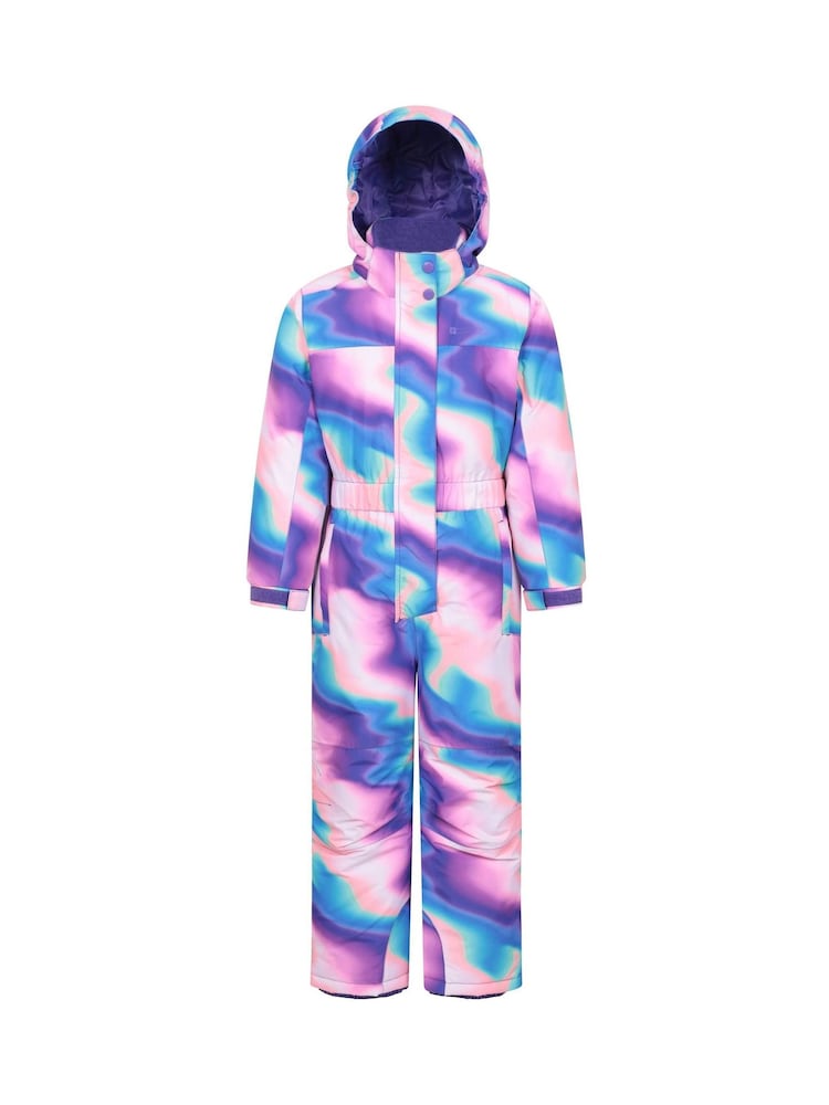 Mountain Warehouse Purple Cloud Printed Kids All in One Waterproof Snowsuit - Image 1 of 5 Mountain Warehouse Purple Cloud Printed Kids All in One Waterproof Snowsuit - Image 1 of 5