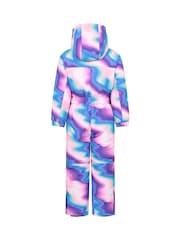 Mountain Warehouse Purple Cloud Printed Kids All in One Waterproof Snowsuit - Image 2 of 5