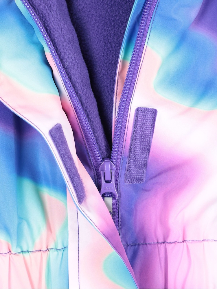 Mountain Warehouse Purple Cloud Printed Kids All in One Waterproof Snowsuit - Image 5 of 5 Mountain Warehouse Purple Cloud Printed Kids All in One Waterproof Snowsuit - Image 5 of 5