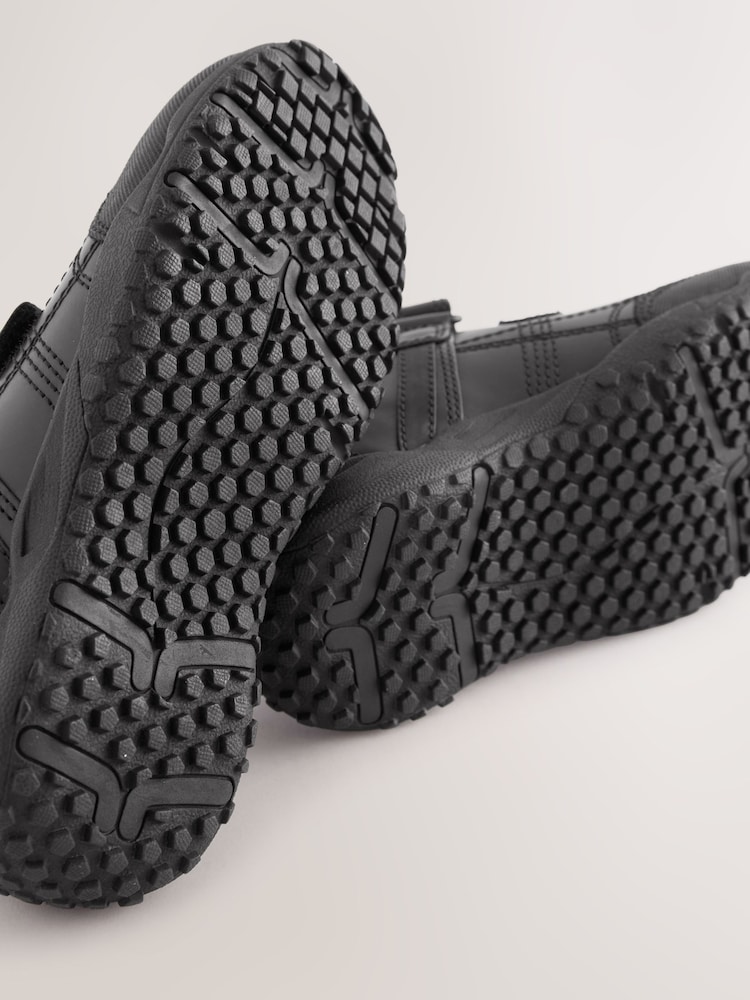 Black Extra Wide Fit (H) Leather Touch Fastening School Shoes - Image 5 of 5 Black Extra Wide Fit (H) Leather Touch Fastening School Shoes - Image 5 of 5