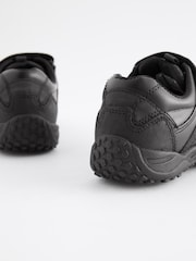 Black Extra Wide Fit (H) School Leather Double Strap Shoes - Image 7 of 9