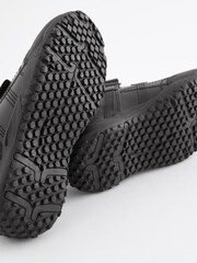 Black Extra Wide Fit (H) School Leather Double Strap Shoes - Image 9 of 9