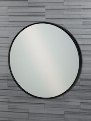 Showerdrape Black Portobello Round Metal Framed Bathroom Mirror - Image 1 of 4