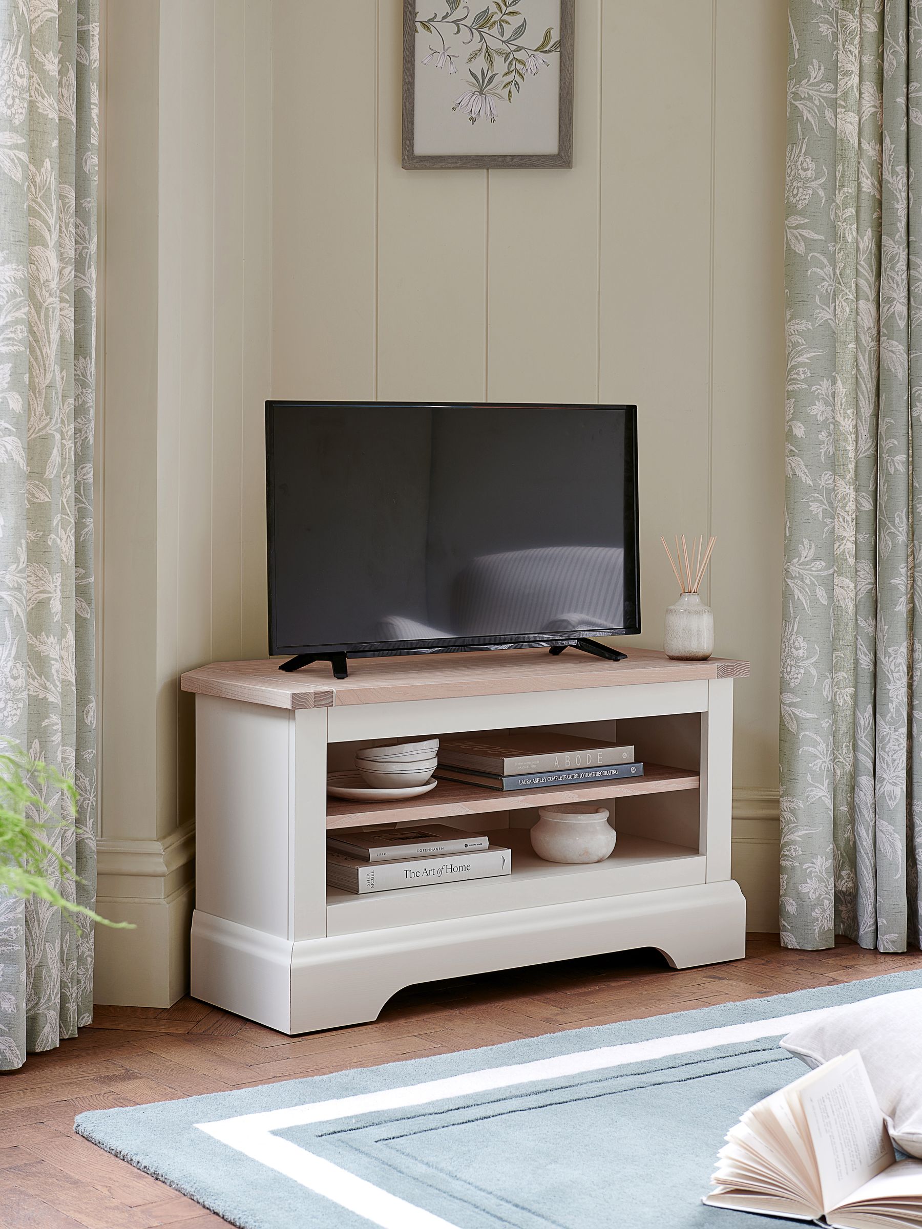 Hampton antique white entertainment center sales