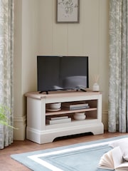 Laura Ashley White Dorset Corner TV Stand - Image 1 of 8