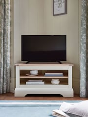 Laura Ashley White Dorset Corner TV Stand - Image 4 of 8