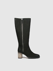 Red Or Dead Black Romeo Nubuck High Leg Boots - Image 1 of 4