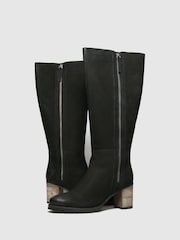 Red Or Dead Black Romeo Nubuck High Leg Boots - Image 2 of 4