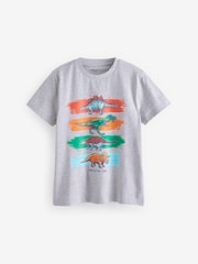 Multi Dino Regular Fit Graphic Short Sleeve 100% Cotton T-Shirts 3 Pack (3-14yrs) - Image 4 of 8