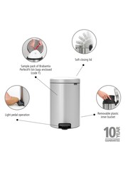 Brabantia Metallic Grey NewIcon 20L Pedal Bin - Image 5 of 5