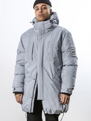 Religion Grey Medium Weight Padded Parka - Image 1 of 5