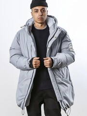 Religion Grey Medium Weight Padded Parka - Image 3 of 5