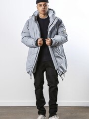 Religion Grey Medium Weight Padded Parka - Image 4 of 5