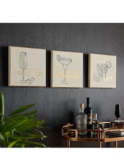 Art For The Home Gold Drinks Collection Trio Wall Art - Image 1 of 1