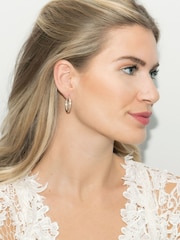Ivory & Co Gold Copenhagen And Crystal Hoop Earrings - Image 2 of 5