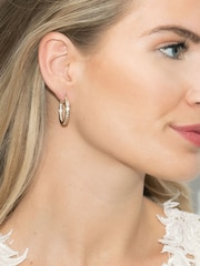 Ivory & Co Gold Copenhagen And Crystal Hoop Earrings - Image 3 of 5