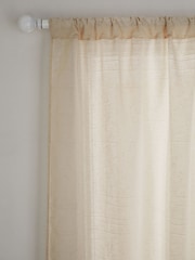 Natural Textured Voile Slot Top Unlined Sheer Panel Curtain - Image 3 of 5