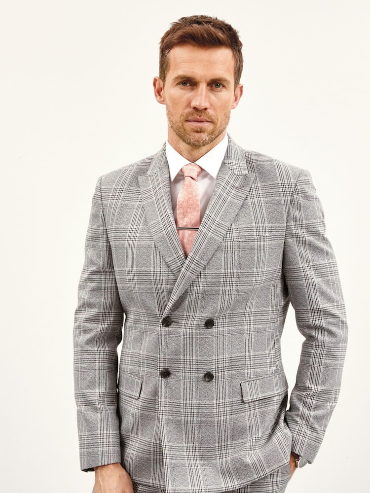 Grey Check Suit Jacket - Image 1 of 8