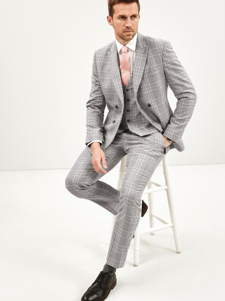 Grey Check Suit Jacket - Image 2 of 8