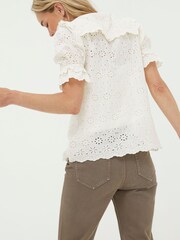 FatFace Cream Talia Broderie Collar Blouse - Image 2 of 5