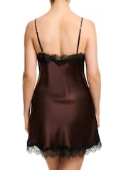 Sainted Sisters Brown Silk Nightdress With Lace - Image 3 of 3