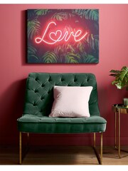 Art For The Home Green Tropical Neon Love Wall Art - Image 1 of 2