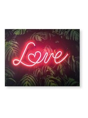 Art For The Home Green Tropical Neon Love Wall Art - Image 2 of 2