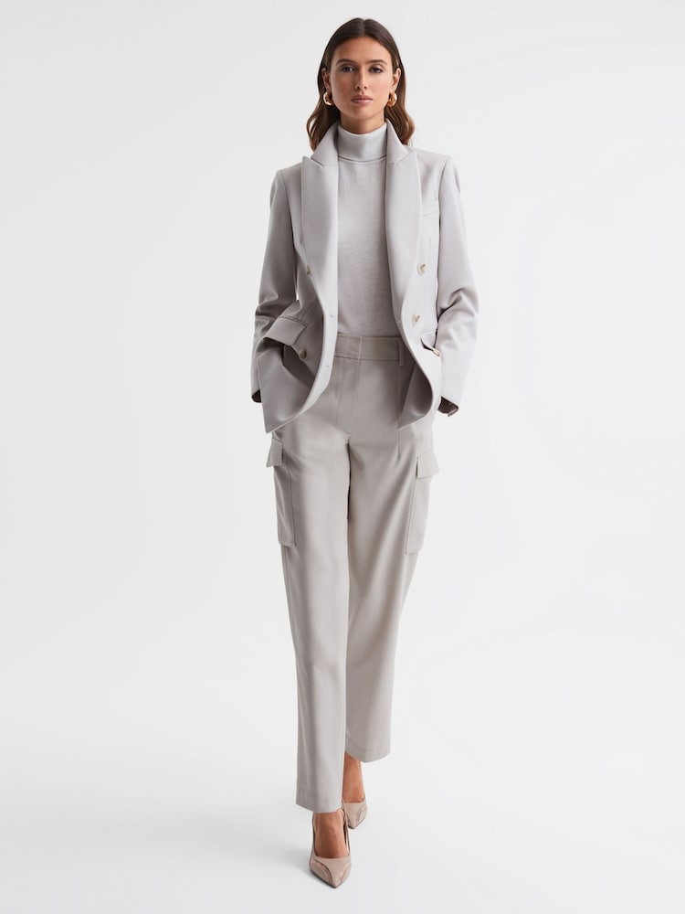 Reiss Stone Edna Merino Wool Sleeveless Roll Neck Top - Image 5 of 5