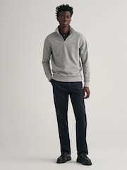 GANT Grey Shield Quarter Zip Sweatshirt - Image 1 of 4