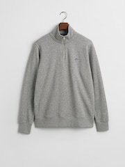 GANT Grey Shield Quarter Zip Sweatshirt - Image 5 of 5