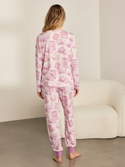 Chelsea Peers Natural Bedtime Stories Print Long Pyjama Set - Image 3 of 7