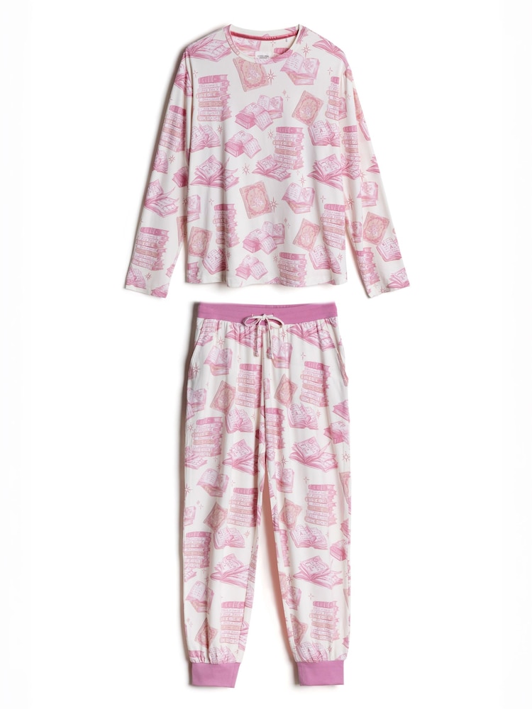 Chelsea Peers Natural Bedtime Stories Print Long Pyjama Set - Image 7 of 7