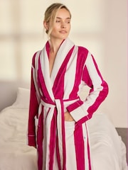 Chelsea Peers Cotton Towelling Stripe Long Dressing Gown - Attēls 2 no 8
