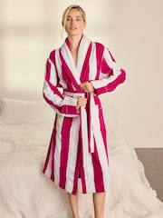 Chelsea Peers Cotton Towelling Stripe Long Dressing Gown - Attēls 5 no 8