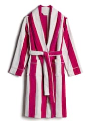 Chelsea Peers Cotton Towelling Stripe Long Dressing Gown - Attēls 7 no 8