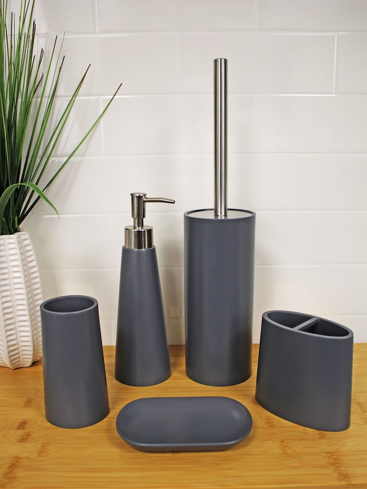 Showerdrape Grey Alto Set Of 5 Bathroom Accessories - Image 1 of 4